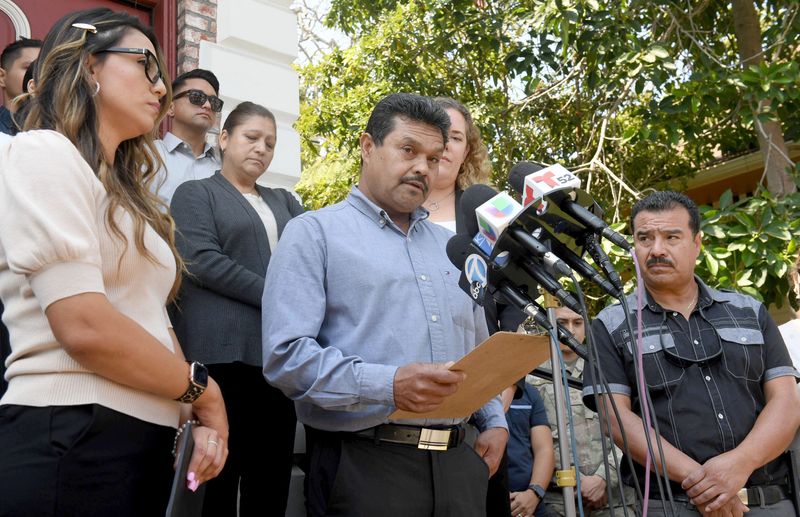 Guadalupe Sanchez, father of Misael Sanchez, 29, who died after a fight during a soccer game in Oxnard, speaks during a press conference in 2022.