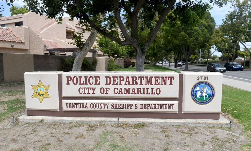 Camarillo Police Department headquarters. The city contracts with the Ventura County Sheriff's Office for police services.
