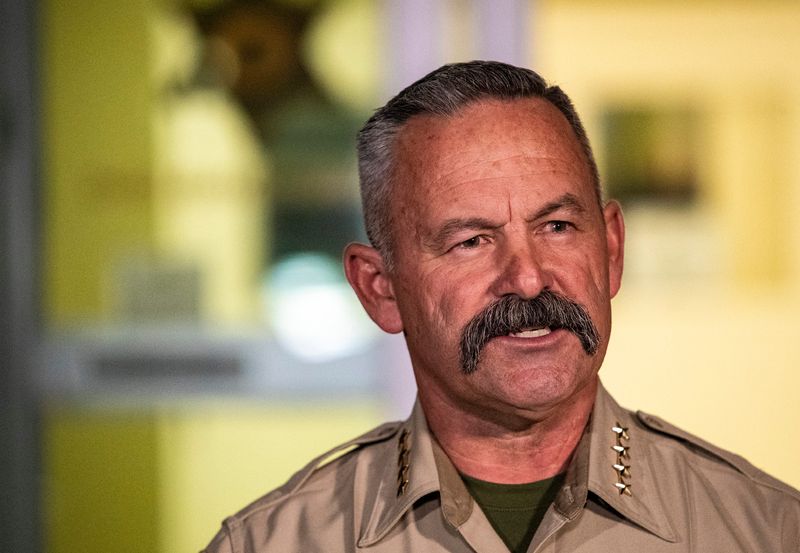 Riverside County Sheriff Chad Bianco speaks about the fatal shooting of deputy Isaiah Cordero during a media conference outside of the sheriff's department building in Riverside, Calif., Thursday, Dec. 29, 2022. Deputy Cordero was killed during a traffic stop Thursday afternoon in Jurupa Valley.
