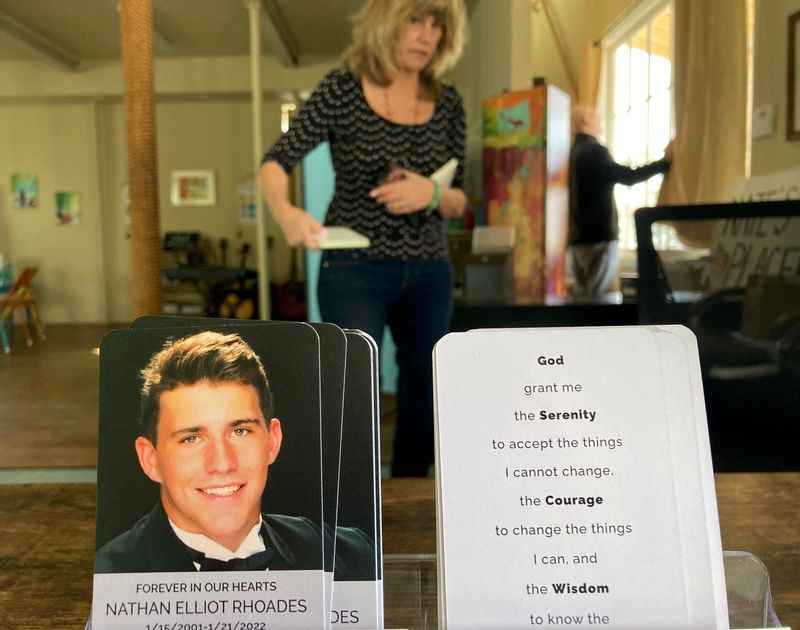 Heidi Allison and husband Larry Rhoades clean Nate’s Place on Feb. 21, 2023, in Oxnard. Their son, Nate Rhoades, died in January 2022 after a car crash in Oxnard. The nonprofit organization is moving to a new location in the city after receiving a $5.17 million grant in March.