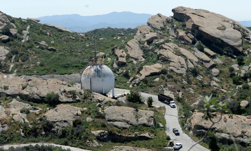 This file photo shows the rocky landscape at the Santa Susana Field Laboratory in the Simi Hills.