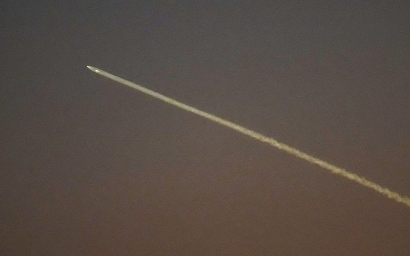 A SpaceX Falcon 9 rocket launch of the NROL-186 mission can be seen from Phoenix after taking off from Vandenberg Space Force Base in California on June 28, 2024.