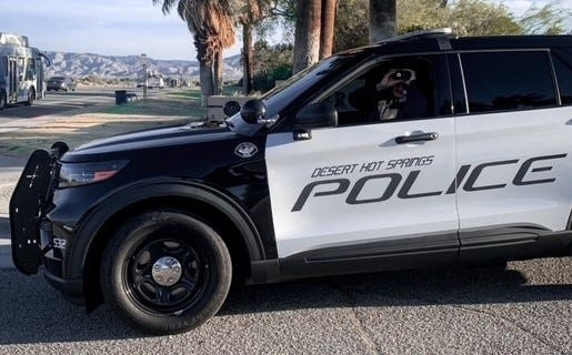 A Desert Hot Springs police vehicle.