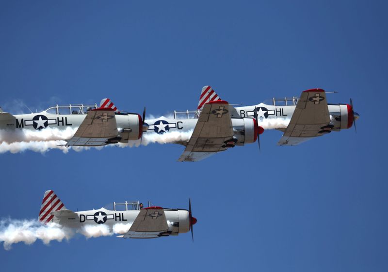 The Condor Squadron out of Van Nuys flies in formation during the 43rd Wings Over Camarillo air show at the Camarillo Airport in 2024.