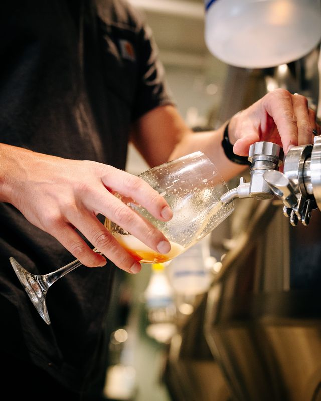 Pouring out a pint at Alvarado Street Brewery in Salinas