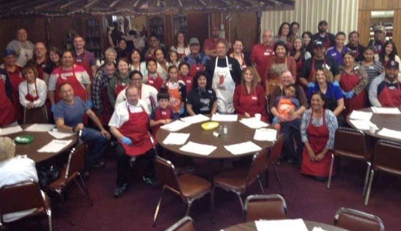 Volunteers who put on the American Legion Post 31 Thanksgiving dinner in Salinas, Calif.