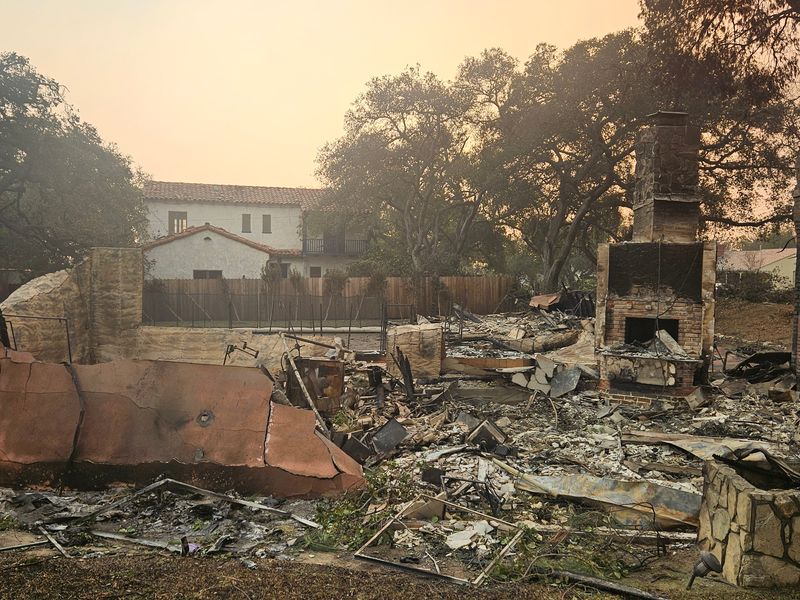 Homes along Altadena Drive, just west of Midwick Drive, were destroyed in the Eaton Fire which was ignited on Tuesday, January 7, 2025.
