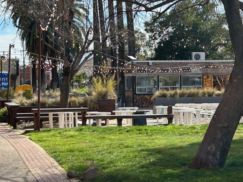 The Park - Redding's Food Truck Hub is set to open on Friday, Feb. 27, 2026. The food truck park in downtown Redding is shown getting last-minute touches on Feb. 27, 2025.