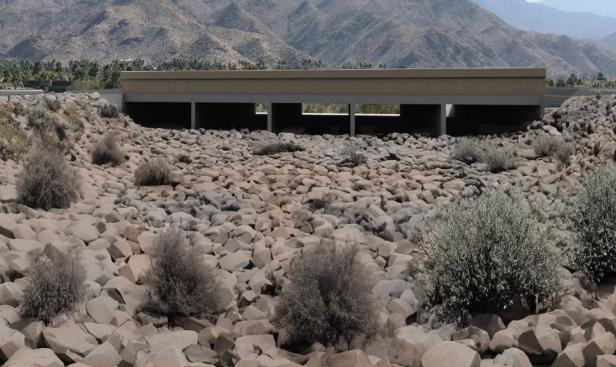 A proposed bridge project at Oswit Canyon would use rocks to appear more natural.