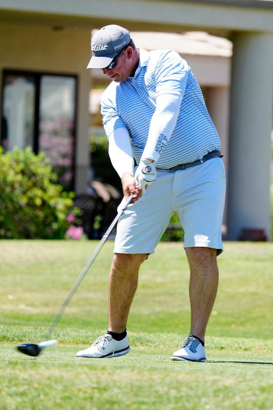 Warren Pineo of La Quinta hits from the 11th tee on the Palmer Course at PGA West during local U.S. Open qualifying in La Quinta, Calif., on Thursday, May 8, 2025.
