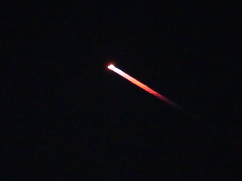 A SpaceX Falcon 9 rocket soars over the Mojave Desert desert in 2021 after launching from the Vandenberg Space Force Base.