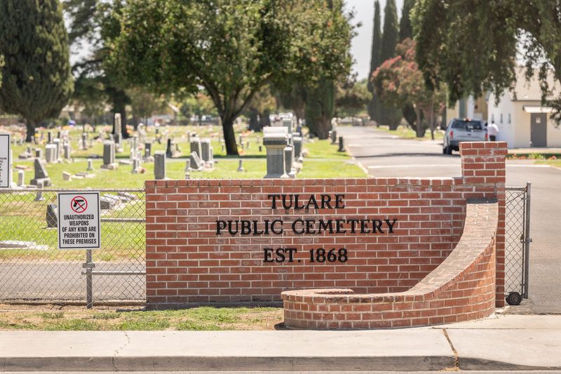 Tulare Public Cemetery’s Kern Cemetery, one of two included in the district, on Thursday, June 12, 2025. The Tulare County Board of Supervisors is discussing taking over the district because of mismanagement. The other cemetery is at the north end of J Street.