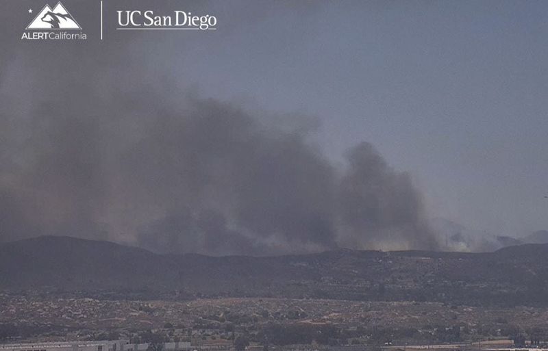 The Juniper Fire erupted near Perris in Riverside County on Monday, June 30, 2025.