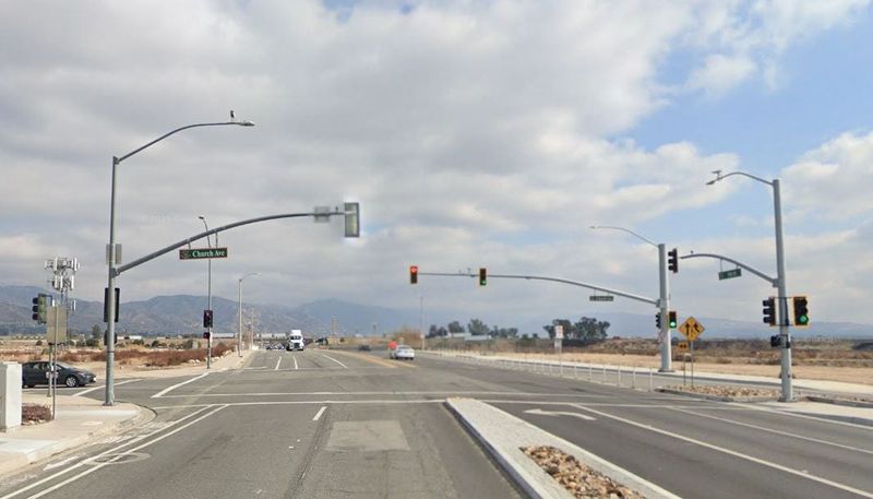 The intersection of 5th Street and Church Avenue in Highland, pictured in a Google Street View image.