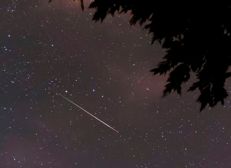 A Perseid meteor seen streaking Aug. 4, 2015, in North Carolina.