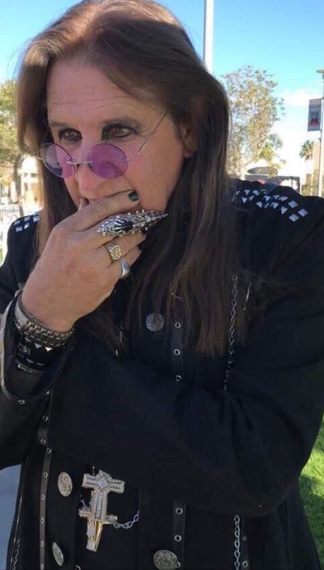 A years-old photo shows Don Rugg of Apple Valley impersonating the late rock legend Ozzy Osbourne.