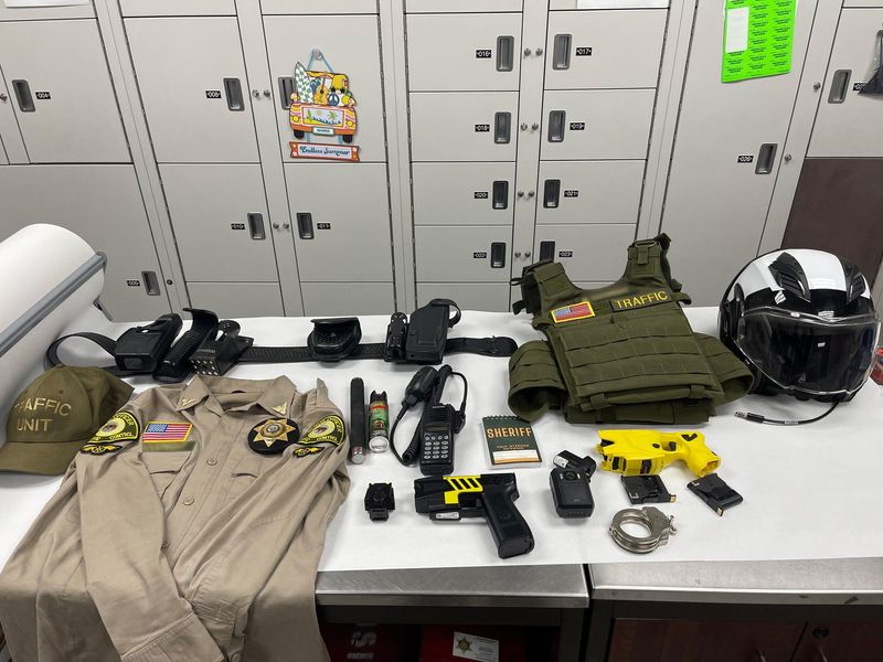 The gear carried by the man Hemet police say was impersonating a motorcycle officer.