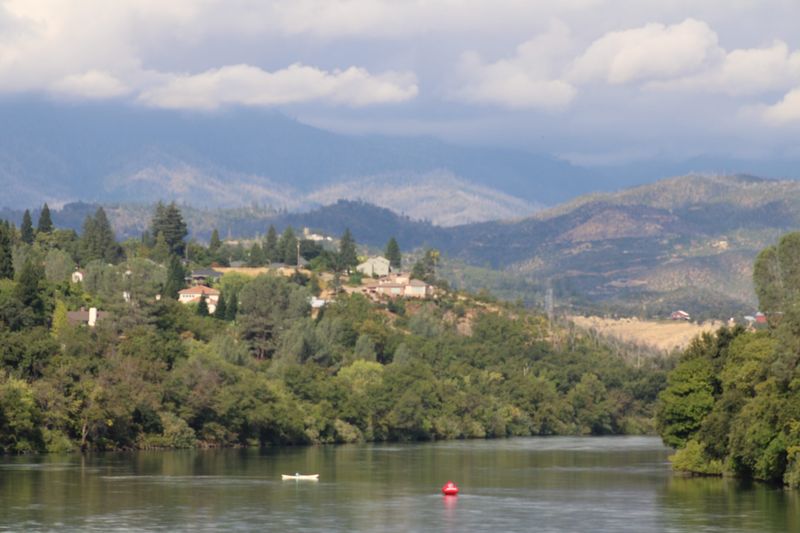 A sunny day on the Sacramento River in Redding.