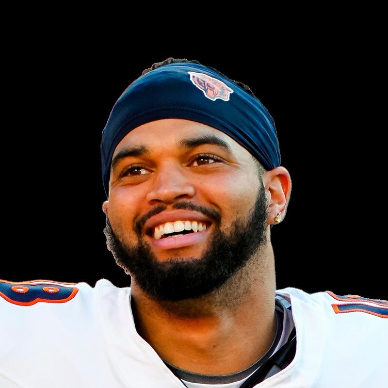 Aug 22, 2025; Kansas City, Missouri, USA; Chicago Bears quarterback Caleb Williams (18) takes the field prior to a game against the Kansas City Chiefs at GEHA Field at Arrowhead Stadium. Mandatory Credit: Jay Biggerstaff-Imagn Images
