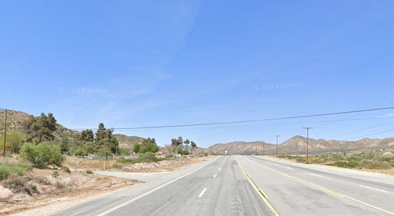 The intersection of Highway 138 and Rancho Del La Garto, in an unincorporated area of San Bernardino County south of Phelan, pictured in a Google Street View image.