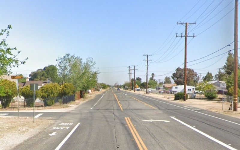 The intersection of Caribou Avenue and Kiowa Road in Apple Valley, pictured in a Google Street View image.