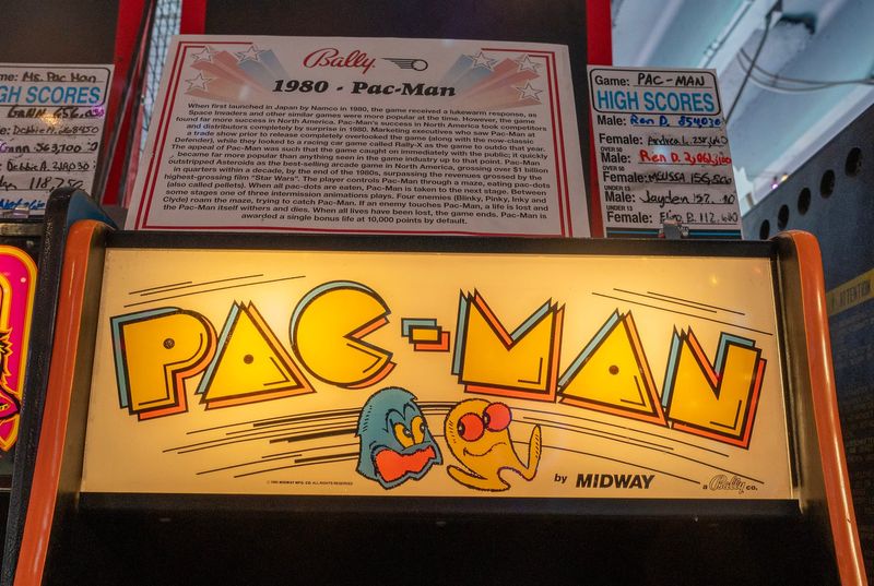 Pac-Man, an arcade game released in 1980, is ranked number 1 on the top 100 most played arcade games of all time list and considered one of the top 20 games played by guests at Silverball Retro Arcade in Asbury Park, NJ Wednesday, April 9, 2025.