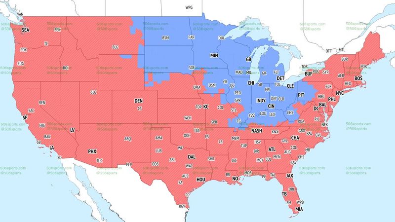 Chargers vs. Commanders TV map