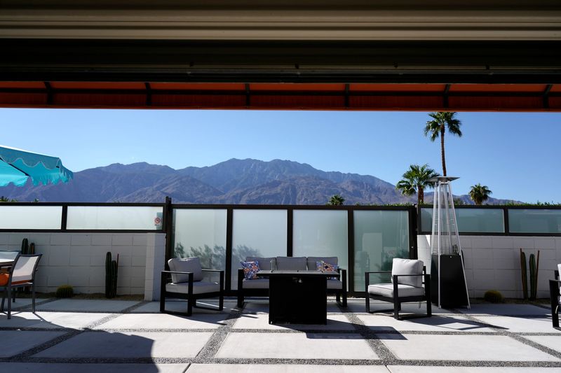The 4707, a coming-soon versatile event space, offers open floor plans with indoor/outdoor areas accessible through large roll-up doors, located on Sunny Dunes Road in Palm Springs, Calif., on Thursday, October 16, 2025.