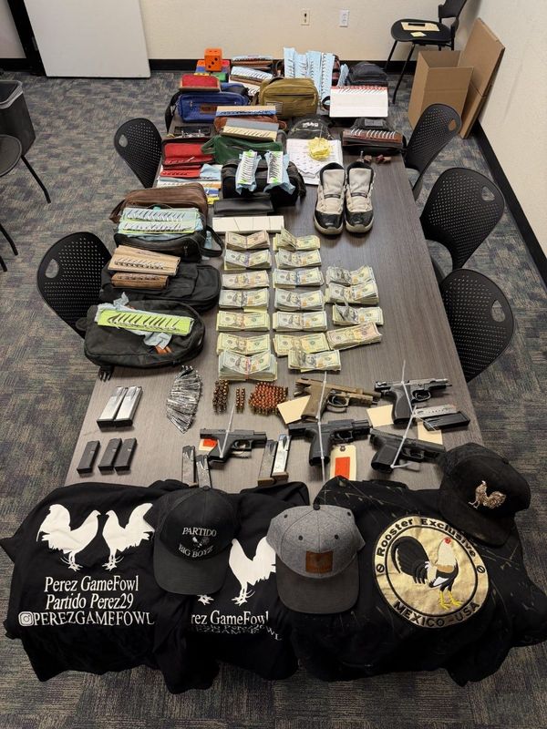 Investigators arrested 26 people and seized dozens of rooster, both alive and dead, while raiding an alleged cockfighting operation at a Hesperia business on Sunday, Oct. 26, 2025.