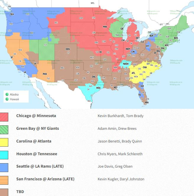 49ers Week 11 broadcast map