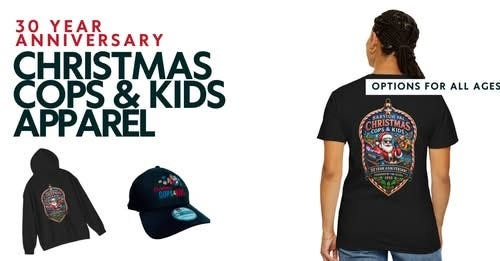 The Barstow Police Activities League is selling apparel to support it's 30th annual Christmas Cops & Kids event on Christmas Eve, Dec. 24, 2025.