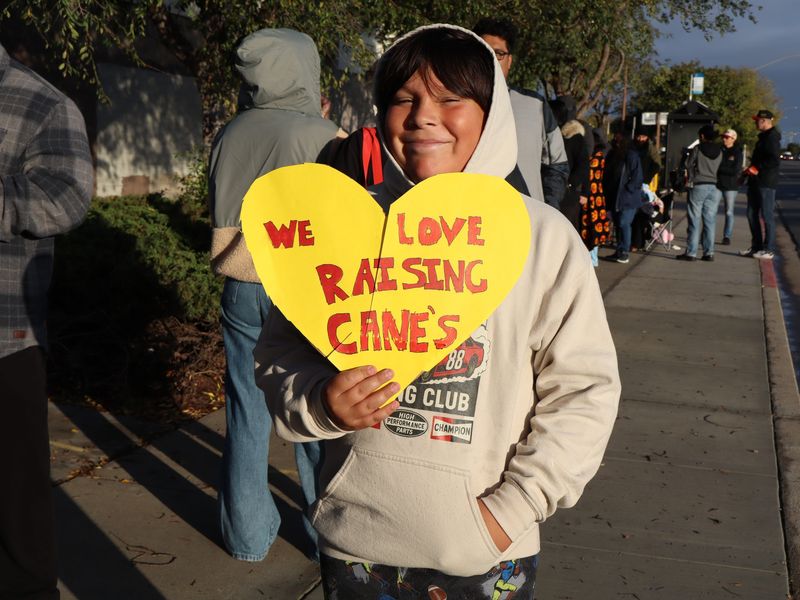 Raising Cane's grand opening on Nov. 18, 2025, in Salinas, Calif.