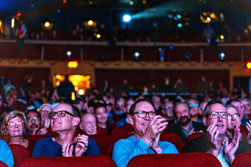 The crowd at a Plaza Theatre community open house on Nov. 22, 2025, days before the restored venue's first show.