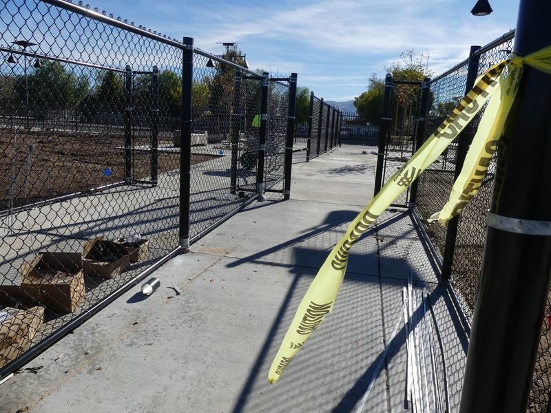 After opening on Veterans Day, families play while construction continues on the uncompleted Capt. Joseph McConnell Jr., USAF Park in Apple Valley.
