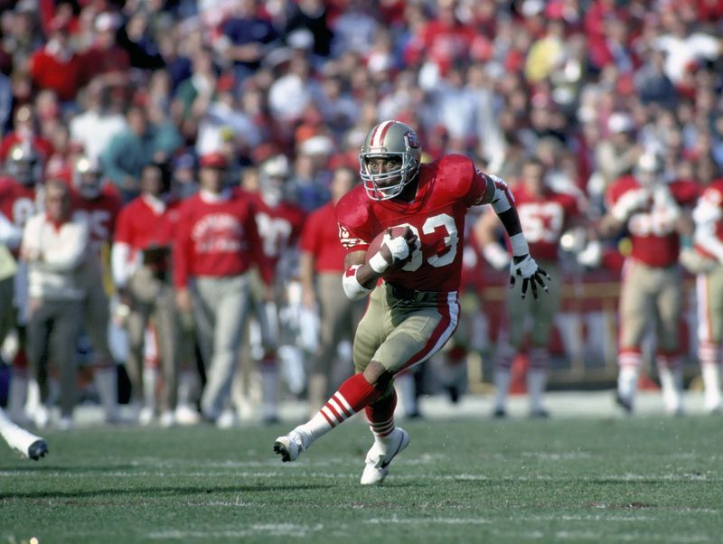 Jan 6, 1990; San Francisco, CA, USA; FILE PHOTO; Roger Craig of the San Francisco 49ers in action against the Minnesota Vikings during the NFC Divisional Playoff game at Candlestick Park. Mandatory Credit: Photo By USA TODAY Sports (c) Copyright USA TODAY Sports