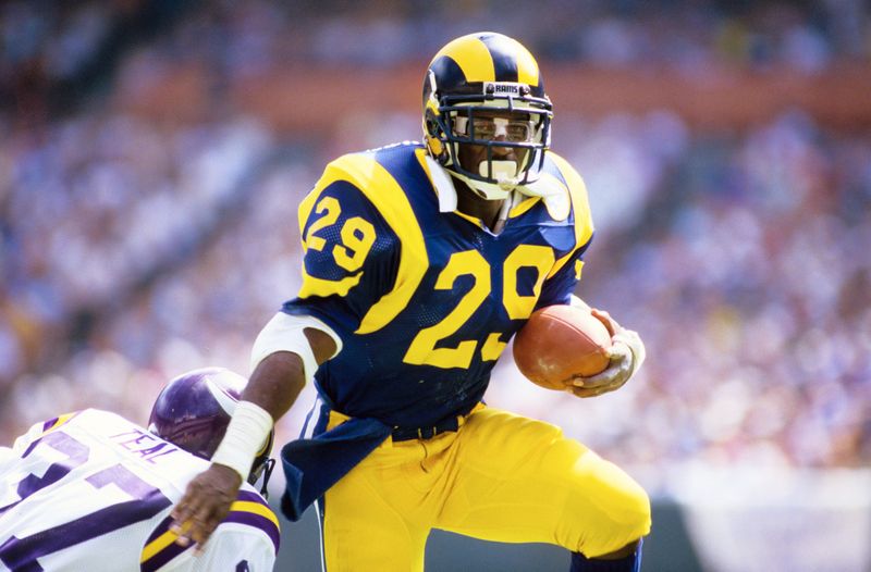 Unknown date; Anaheim ,CA, USA; FILE PHOTO; Los Angeles Rams running back Eric Dickerson (29) carries the ball against the Minnesota Vikings at Anaheim Stadium. Mandatory Credit: Peter Brouillet-USA TODAY NETWORK
