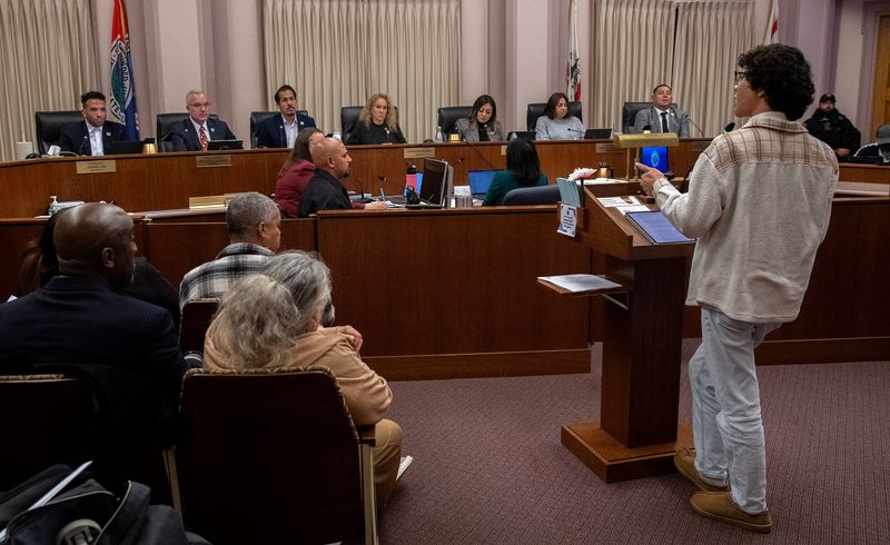 David Sengthay addresses the city council during public comment at Stockton City Hall in downtown Stockton on Dec. 9, 2025.