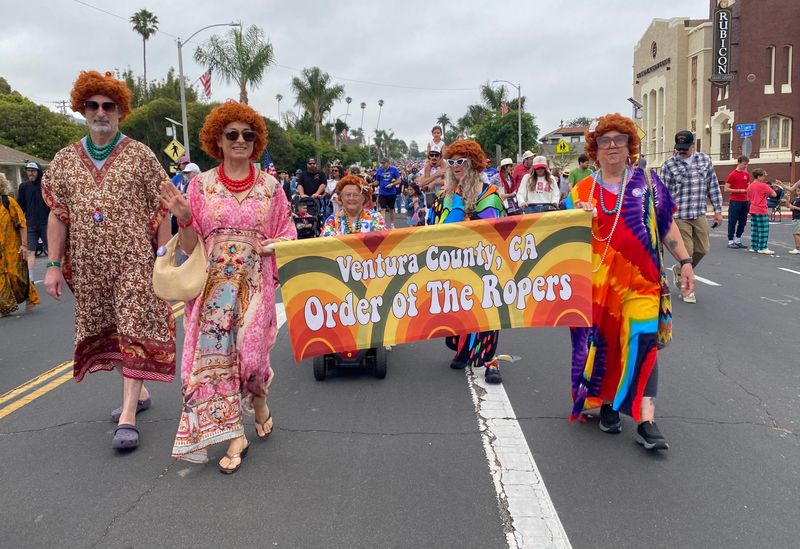 Members of the Ventura County Order of Ropers join the Pushem-Pullem Parade on July 4, 2025, in Ventura. This year's parade is scheduled for July 4 in downtown.