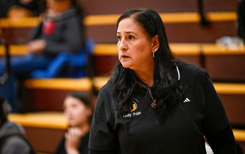 Tulare Union's Head Coach Monica Diaz directs her players during their non-league game against Central Valley Christian girls Tuesday, January 6, 2026.