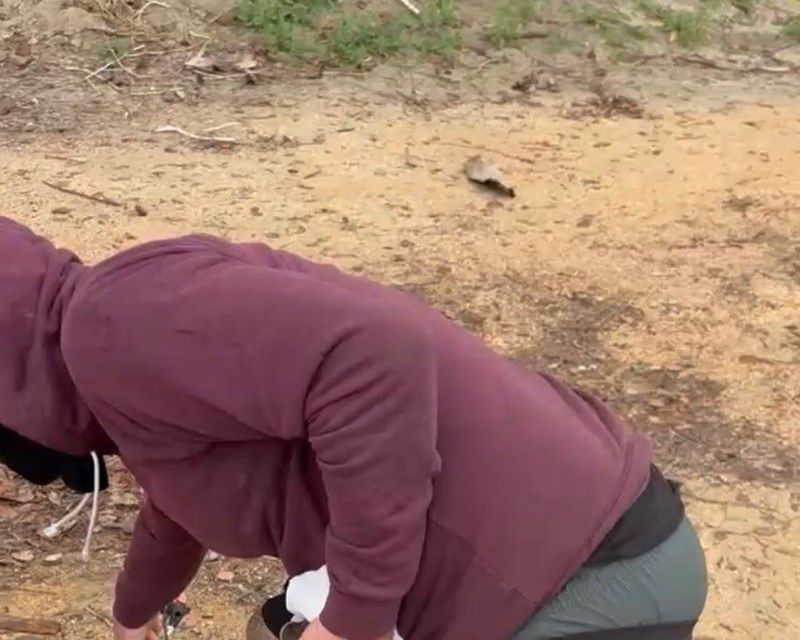 A still from an approximately 1.5-second video clip that police say shows the man who attacked and stabbed someone walking on the CV Link. The attack happened in Palm Springs on Dec. 31, 2025.