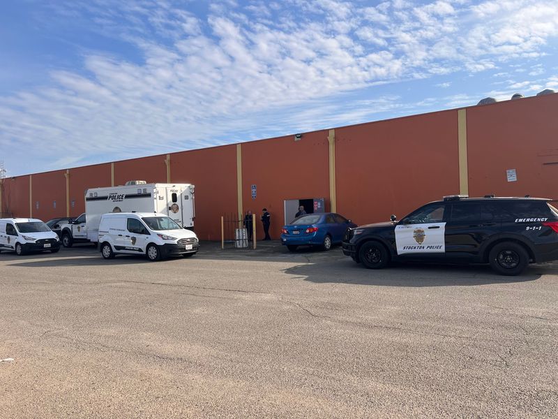 The Stockton Police Department investigates a shooting in which two men were found dead in the 2500 block of South El Dorado Street on Sunday, Jan. 18, 2026.