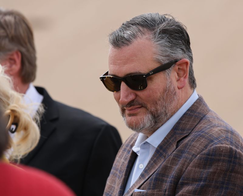 U.S. Sen. Ted Cruz attends the Texas Department of Transportation and the Ports-to-Plains Alliance ribbon cutting and signage unveiling ceremony of adding U.S. Highway 87 to Interstate 27 on April 14, 2025 in Lubbock, Texas.