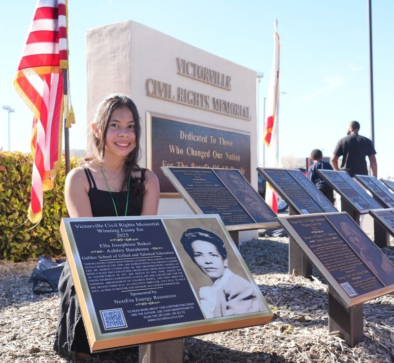 Student Ashley Barahona from Galileo School of Gifted and Talented Education is the winner of the City of Victorville’s 11th Annual Civil Rights Memorial Essay Contest. Her Essay focused on the late civil rights leader Ella Baker.