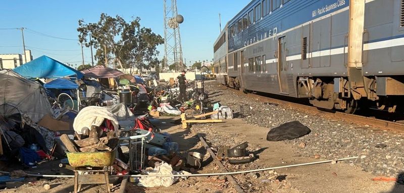Units in the Oxnard Police Department and Union Pacific Railroad Police coordinated to remove more than 33 tons of "debris and hazardous waste totaling 11 truckloads, from encampments" in Oxnard, according to authorities.