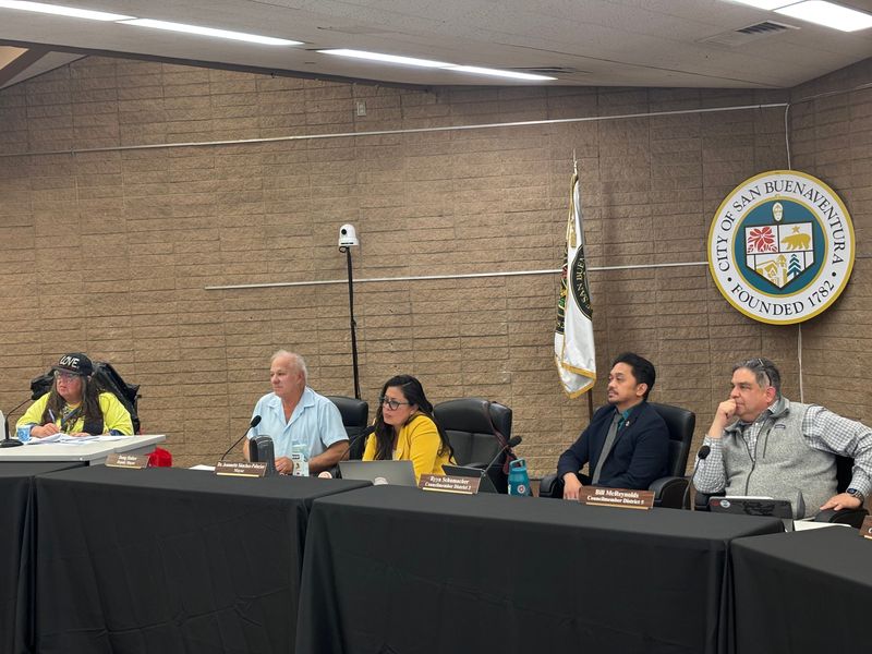 The Ventura City Council listens to speakers discuss an anti-harassment ordinance for tenants on Feb. 10, 2026, during a City Council meeting at the Wright Event Center at Ventura College.