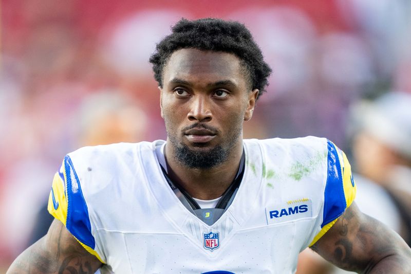 November 9, 2025; Santa Clara, California, USA; Los Angeles Rams safety Kam Curl (3) after the game against the San Francisco 49ers at Levi's Stadium. Mandatory Credit: Kyle Terada-Imagn Images