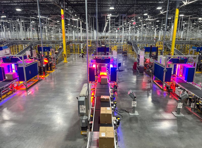 Amazon gave a tour of its 635,000-square-foot new "middle-mile" warehouse in Desert Hot Springs on Wednesday, Feb. 25, 2026.