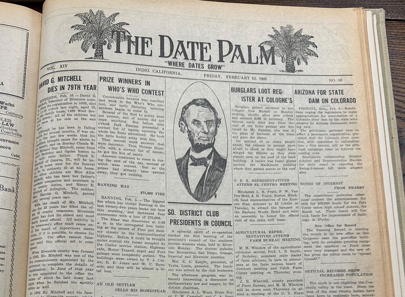 The Feb. 12, 1926, issue of The Date Palm