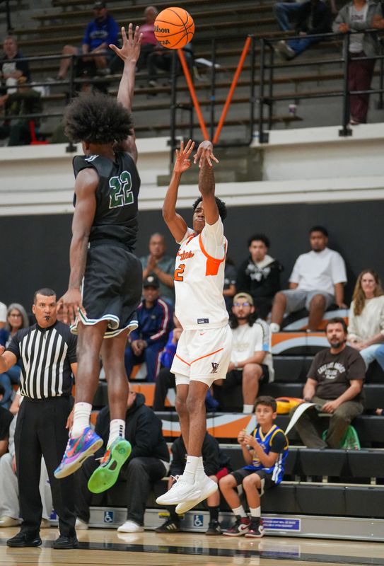 Ventura College's Kam'Ron Cigar shoots a 3-pointer during the first half of the Pirates' 91-73 victory over visiting East Los Angeles in the semifinals of the California Community College Athletic Association men's basketball playoffs on Saturday, Feb. 28, 2026.