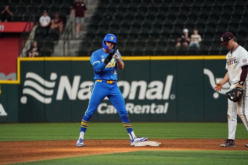 Mar 1, 2026; Arlington, TX, USA; UCLA Bruins against Mississippi State Bulldogs during the Amegy Bank College Baseball Series at Globe Life Field. Mandatory Credit: Dustin Safranek-Imagn Images
